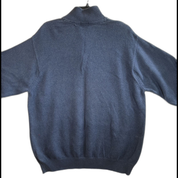 IZOD Mens Sweater XXL Heather Blue/Gray, Buttons, Ski, Heavy, Warm, Preppy, Golf - Picture 7 of 9